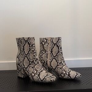 Urban Outfitters Black and White Snakeskin Ankle Boots